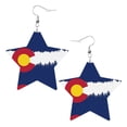 thumbnail image 6 of Leather Earrings Colorado Snow Mountain Decorative Star Faux Leather Earring Lightweight Dangle Drop Earrings For Women, 6 of 6