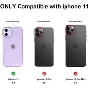 Compatible with iPhone 11 Clear Glitter Case, Hybrid Protective Phone Case Slim Transparent Anti-Scratch Shock Absorption Bumper Cover for iPhone 11 6.1 inch (2019), Glitter
