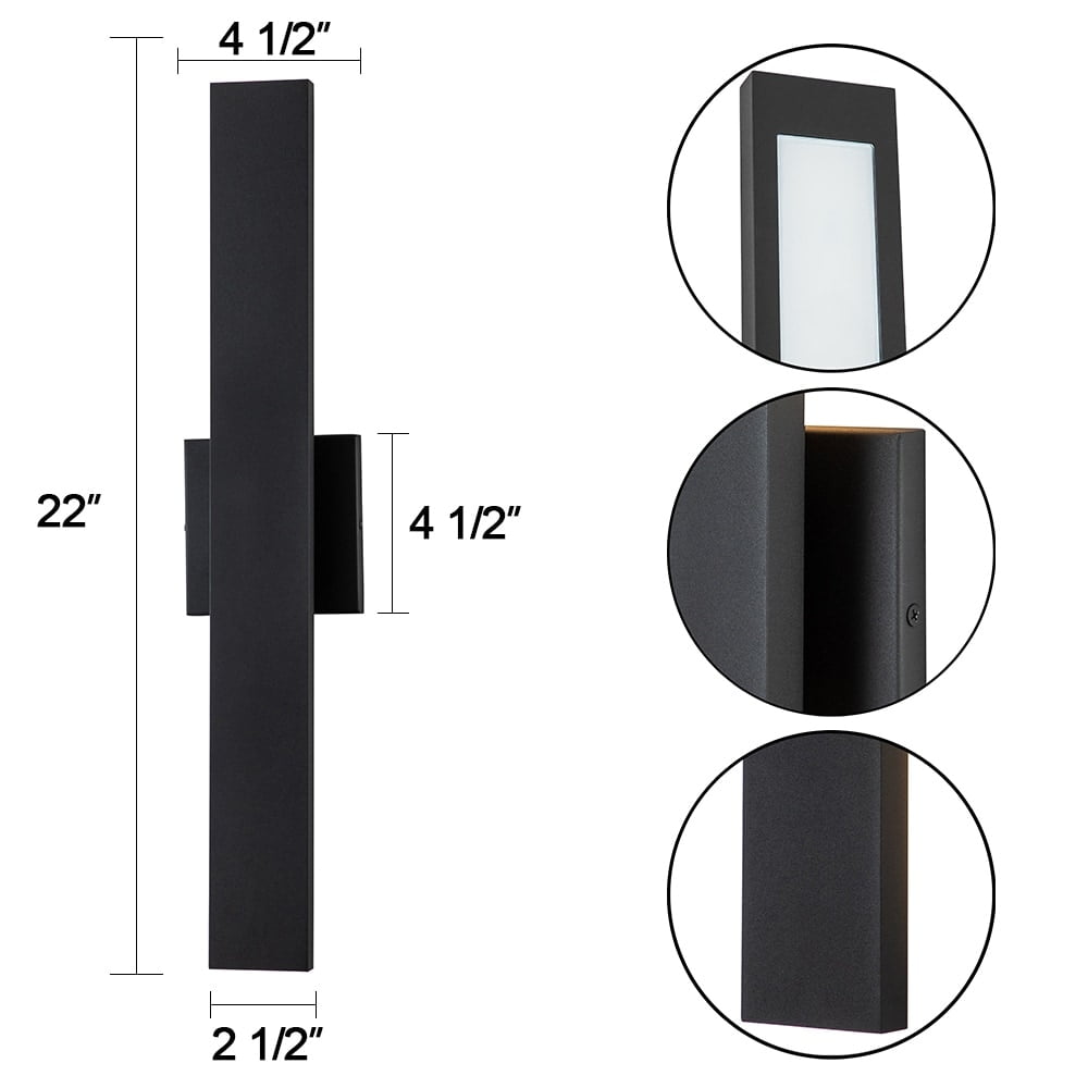 C Cattleya 2-Light Integrated LED  Outdoor Wall Light with Matte Black Finish