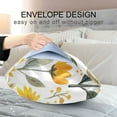 thumbnail image 4 of Yayeee Pillowcase King Size Set of 2 Satin Wrinkle Resistant Pillow Case, White Watercolor Sunflowers, 4 of 8