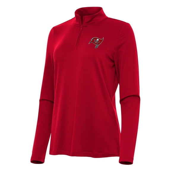Women's Antigua Red Tampa Bay Buccaneers Reprocess Quarter-Zip Top