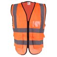 thumbnail image 2 of Chaleco de seguridad Chaleco de seguridad Chaleco de seguridad con cremallera Lavable 360 ​​grados XL Naranja Sunnimix Chaleco reflectante de seguridad, 2 of 8