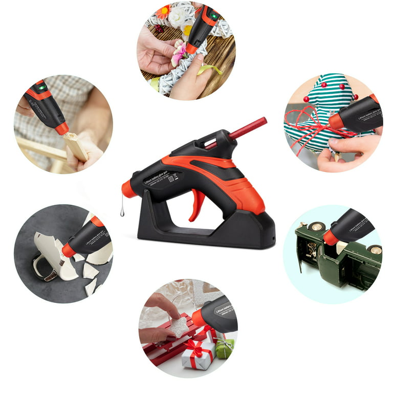 Beirui Cordless 1 Min Preheating Hot Glue Gun for Repairs Jewelry Craft DIY  Xmas Automatic Power-off Wireless Battery-Operated Hot Glue Guns with