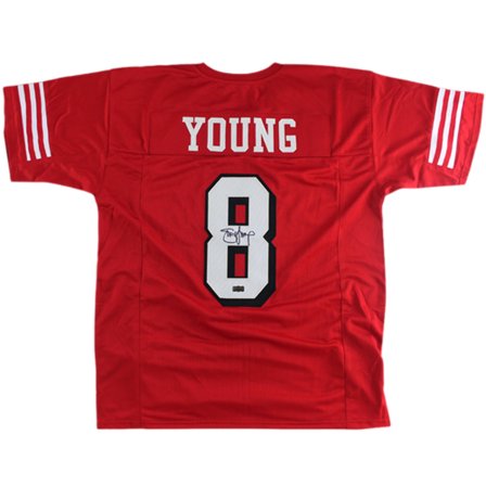 Steve Young Autographed San Francisco (Red #8) Custom Jersey - JSA