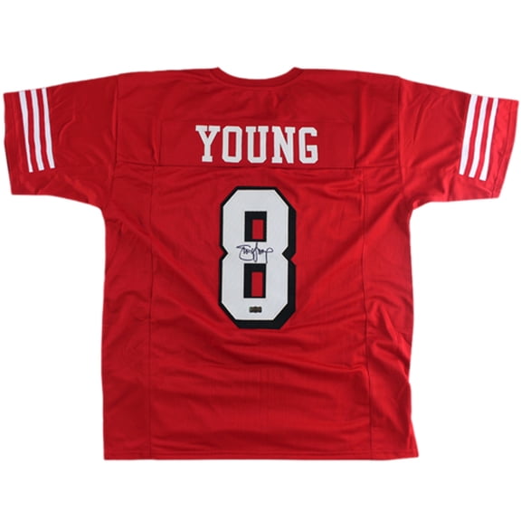 Steve Young Autographed San Francisco (Red #8) Custom Jersey - JSA