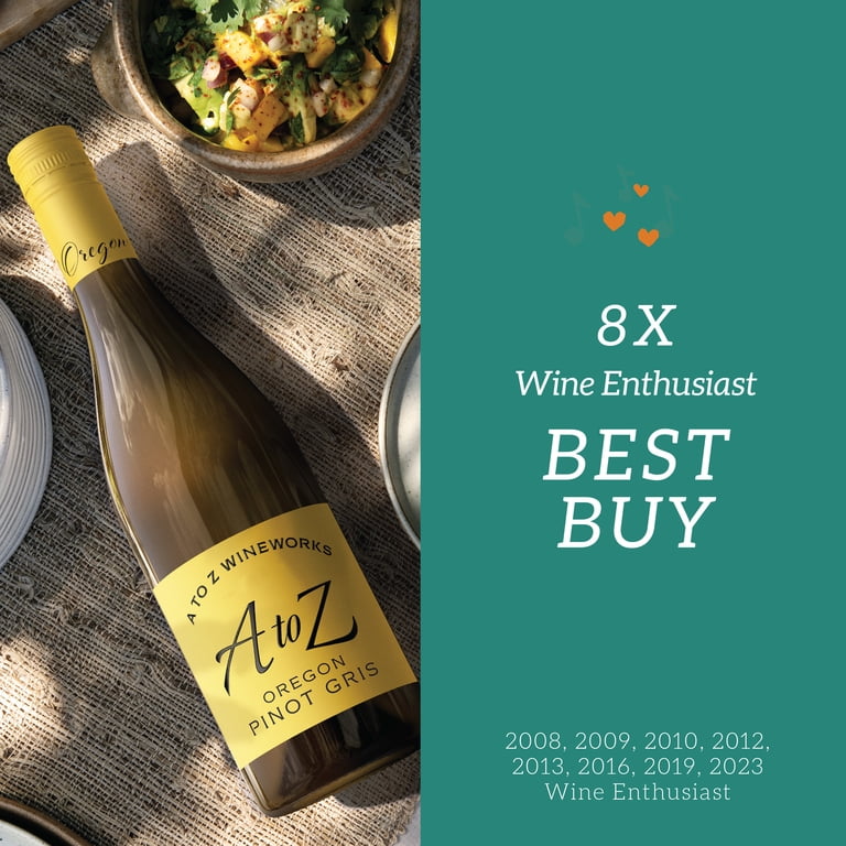 A to Z Wineworks Oregon Pinot Gris White Wine 750ml, 13.5% ABV