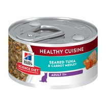 Hill's Science Diet Healthy Cuisine Tuna Medley Wet Cat Food for 11 Senior Cats, 2.8oz Can 24pk