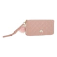 thumbnail image 3 of Unique Bargains 1 Pc Coin Purse Wallet Portable Rhombus Check Wristband Plush Pom Zip Coin Purse Pouch Pink, 3 of 5