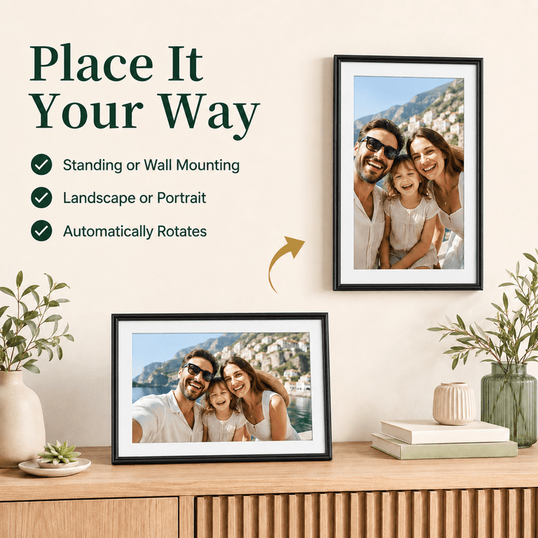 ELIME 15.6" WiFi Digital Picture Frame with Auto-Rotate photo 4