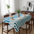 thumbnail image 6 of Colorful Stripe Table Cloth Waterproof Tablecloths, Modern Teal Blue Green Vertical Striped Tablecloth Dining Table Cover for Kitchen Party Tabletop Outdoor, Rectangle Tablecloth 52x70 Inch, 6 of 9