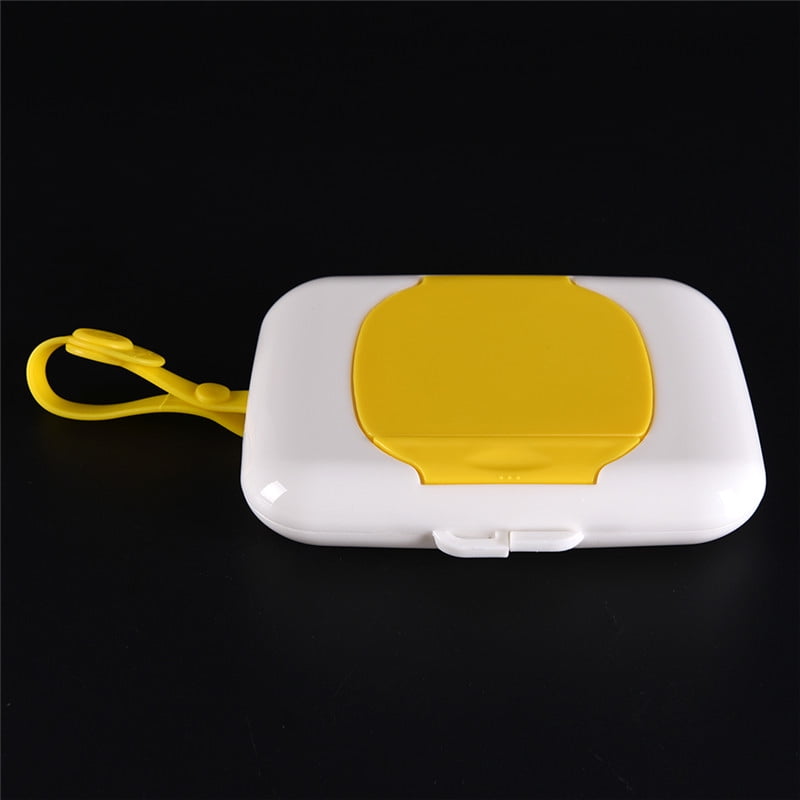 LALANG Wet towel box Portable Travel Wipes Dispenser Case for Stroller Diaper Bag Yellow 