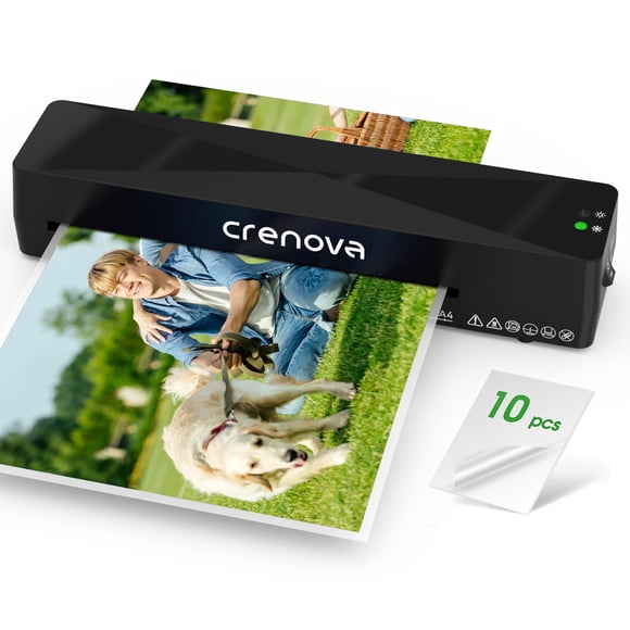 Crenova Laminadora Laminadora Con 10 Hojas Laminadas A4 Laminadora Caliente Y Fría Con Tecnología De Calentamiento Rápido Laminadora Térmica 9 Pulgadas Para Hogar Oficina Escuela Negocios Negro