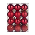thumbnail image 1 of PENGXIANG 24 Pcs/Set 4cm Christmas Tree Ornament Increase Atmosphere Decorative Scene Layout Lightweight with Rope Christmas Tree Decoration Shiny Reflective Classic  Balls for Christmas, 1 of 11