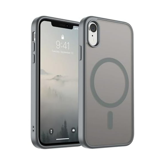 Magnetic for iPhone XR Phone Case(Compatible with MagSafe)(Military Grade Drop Protection) Slim Translucent Matte Shockproof with Anti-Fingerprint Phone Case,Gray