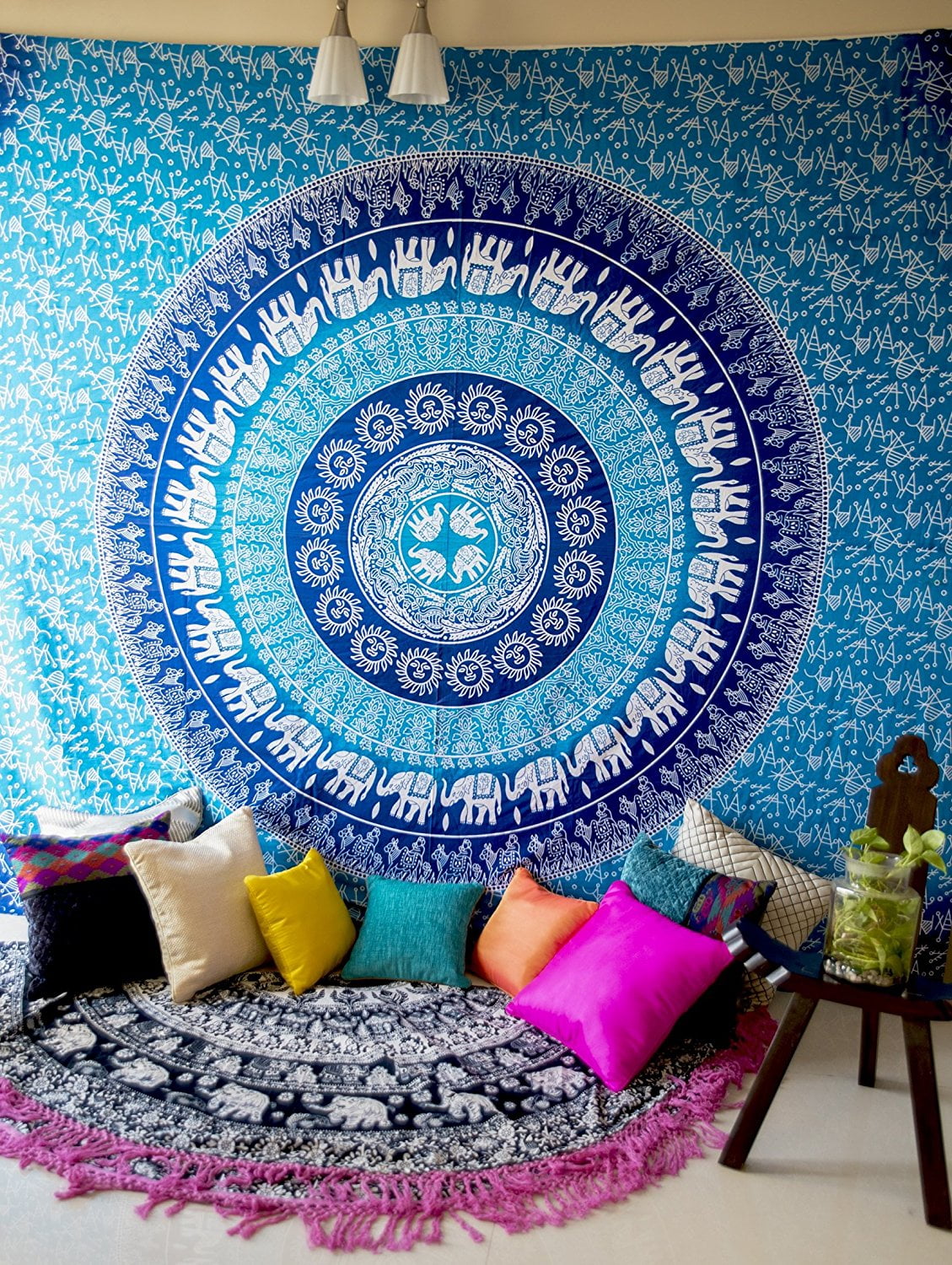 Meigar Mandala Tapestry Wall Hanging Blue And White Hippie Twin Indian Throw Beach College Dorm Bohemian Boho Bedsheet Today S