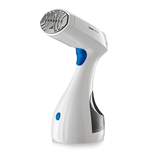 Vaporizador portátil de ropa Reliable Dash 150GHB, de mano con cepillo para tela, ligero y de viaje, con vapor continuo y apagado automático, para camisas, pantalones y más (blanco)