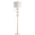 thumbnail image 3 of JONATHAN Y Diamante 61.5" Modern Gilt Metal with Marble Based LED Floor Lamp, Gold/White, JYL1083A, 3 of 8