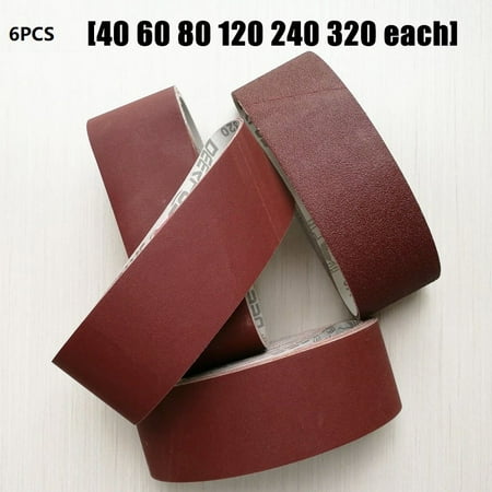 

BAMILL 6pcs/Set 75 * 533mm 40/ 60/ 80 /120/ 240/320grit Soft Cloth Sanding Belts