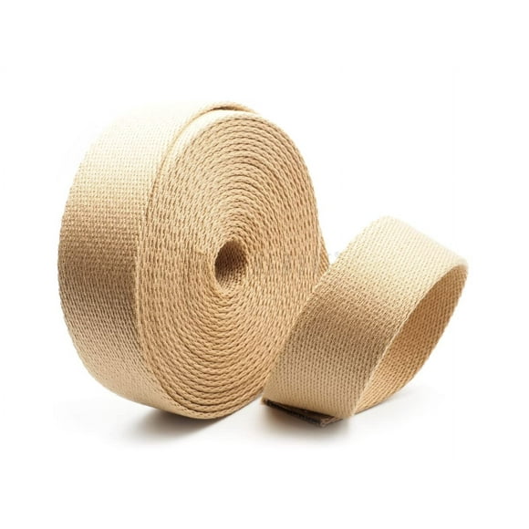 Craftmemore Heavy Cotton Webbing - Straps For Arts And Crafts Luxury Bag Strap High Density Webbing (1 Inch X 5 Yards Tan)
