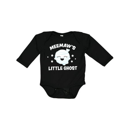 

Inktastic Cute Meemaw s Little Ghost with Stars Gift Baby Girl Long Sleeve Bodysuit