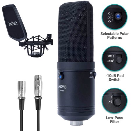 UPC: 0817711022166 | Movo VSM-7 Multipattern Xlr Studio Vocal Microphone