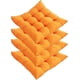 thumbnail image 1 of Xiao Hua Juego de 4 cojines para silla de comedor con lazos, suaves, cómodos y antideslizantes, cuadrados, para cocina, comedor, oficina, sala de estar y patio (naranja)., 1 of 5