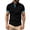 Black, variant on Men's Solid Color Short Sleeve Athletic Button up Collared Shirt, Contrast Cuff Casual Top, Daily Fitness Outdoor Running Leisure Multiple Colors Wear Black XL