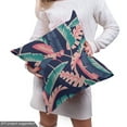 thumbnail image 4 of Ambesonne Tropical Fabric by the Yard Upholstery, Hawaiian Banana Leaves, 5 Yards, Dark Lavender Pale Pink, 4 of 4