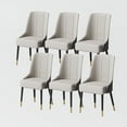 thumbnail image 2 of POVISON 6PCS Mordern High Back Dining Room Chairs, Black Faux Leather, Metal Legs, Density Sponge, 2 of 9
