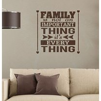 Everything Home Decor Vinyl Lettering Family Quote Wall Stickers, 23x23-Inch, Chocolate Brown