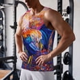 thumbnail image 5 of Daiia Rooster Oil Painting Printed Men's Quick Dry Fit Muscle Tank Top Slim-Fit Tank Workout Tank Top Lightweight Sports Tank Top-X-Large, 5 of 7