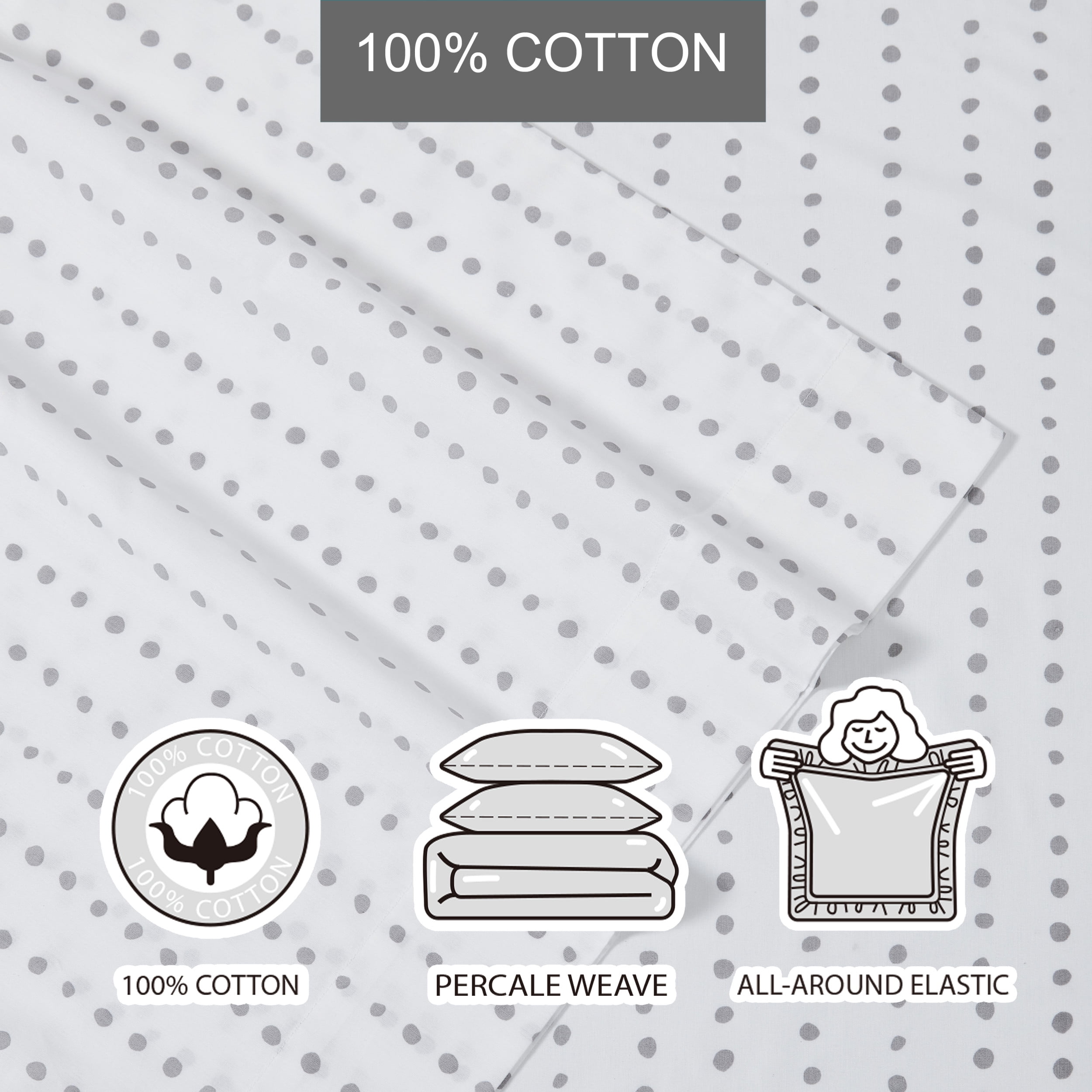 City Scene Radius Charcoal Cotton Percale King Sheet Set