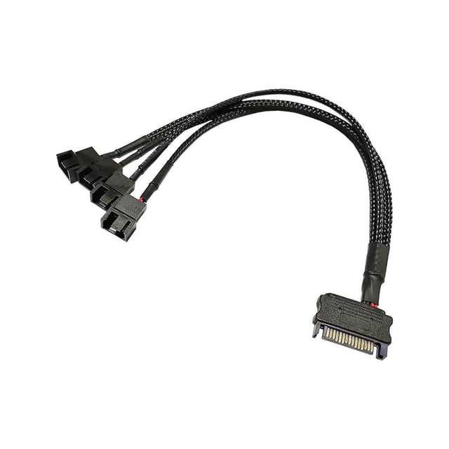 Fan Splitter Hub SATA Cable de alimentación Convertidor de enfriamiento (SATA a 4x4Pin) PC FLhrweasw Nuevo