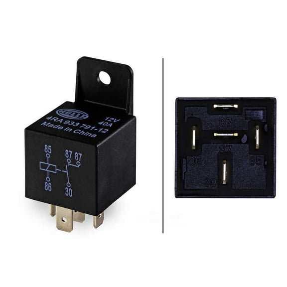 Hella 933791121 12V, 5 Pin, Mini ISO Relay with Dual (87) Load Connections, Multi