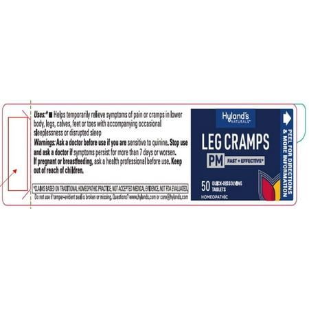 Hyland's Leg Cramps PM, Relief of Nighttime Leg, Calf, and Foot Cramps, 50 quick-dissolving tablets