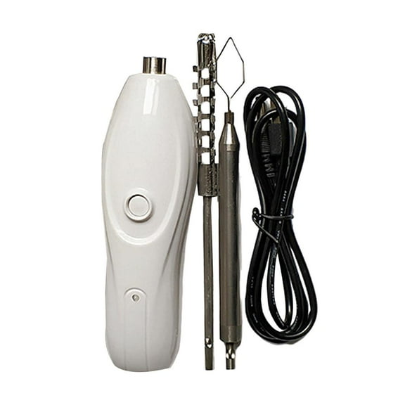 Electric Vegetable Corer Portable with 2 Cutter Heads Tool White for Carving