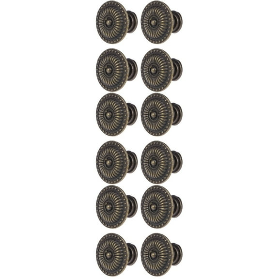 12 pcs Vintage Cabinet Drawer Pull Handle Knob (Bronze)