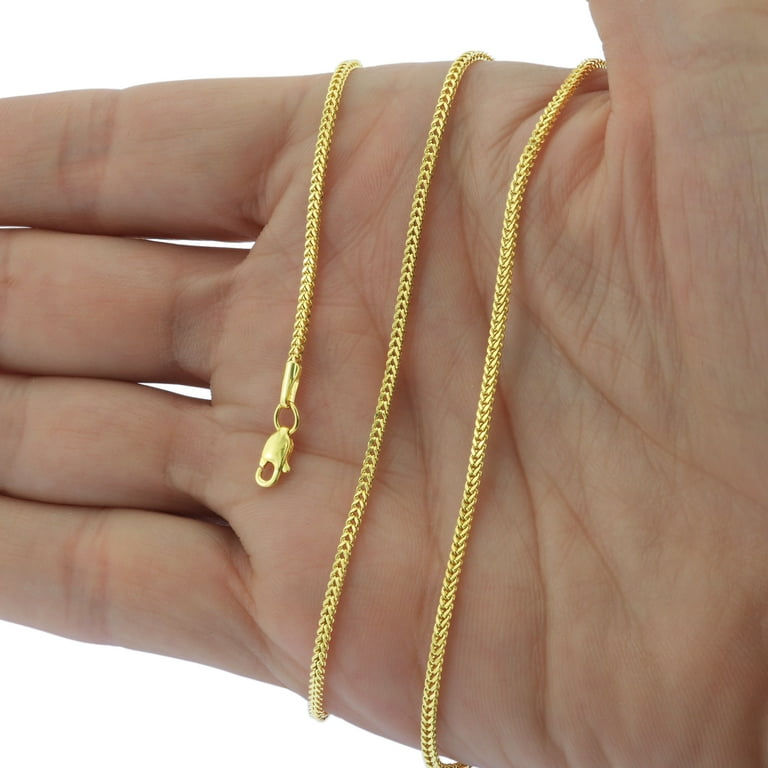 Nuragold 10k Yellow Gold 1.5mm Franco Chain Box Square Wheat