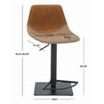 thumbnail image 3 of SAFAVIEH Rylen Gas Lift 42" Tufted Bar Stool, Cognac/Black, 3 of 10