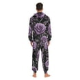 thumbnail image 4 of FORMRS Onesies Pajama for Adults Unisex Hoodie Winter Jumpsuit One Piece Sleepwear, Sizes S-2XL, Black Roses, 4 of 7