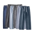 thumbnail image 5 of Baggy Jeans Men Trendy Elastic Waist Drawstring Wide Leg Jeans Outdoor Comfy Lightweight Casual Jeans Streetwear Blue M, 5 of 8