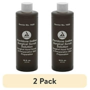(2 pack) Dynarex Povidone Iodine Scrub Solution, First-Aid Antiseptic, 16 oz. Bottle | 1 Each