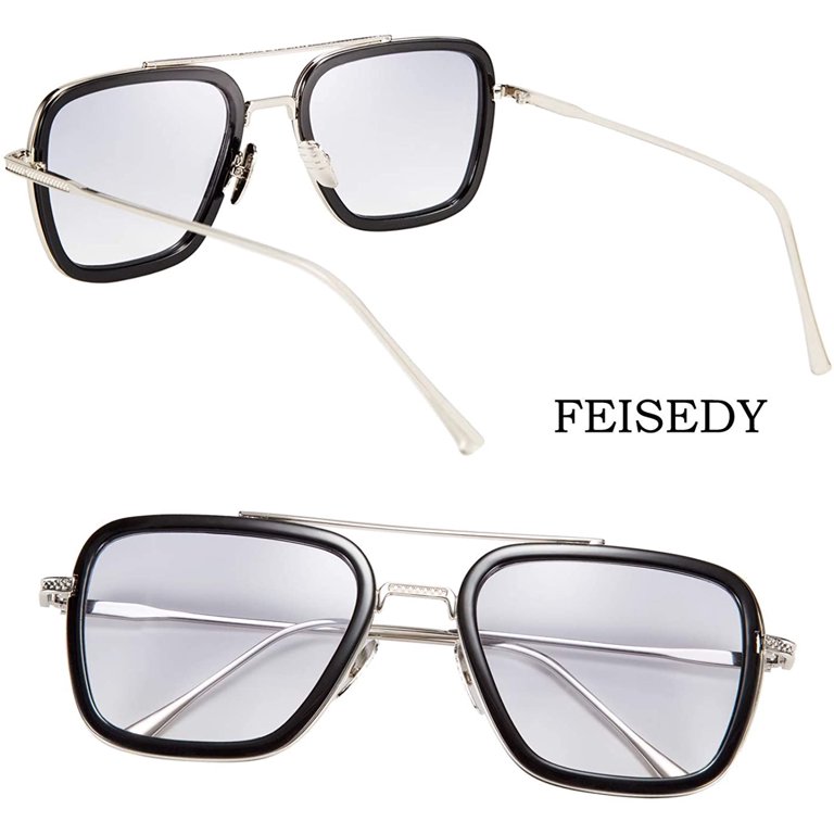 FEISEDY Retro 70s Aviator Sunglasses Tony Sunglasses Trendy Women
