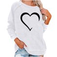 thumbnail image 1 of Besolor Chandail en Molleton Décontracté pour Femmes Imprimé Cœur Col Rond Manches Longues Blouse Ample Confortable Automne, 1 of 5
