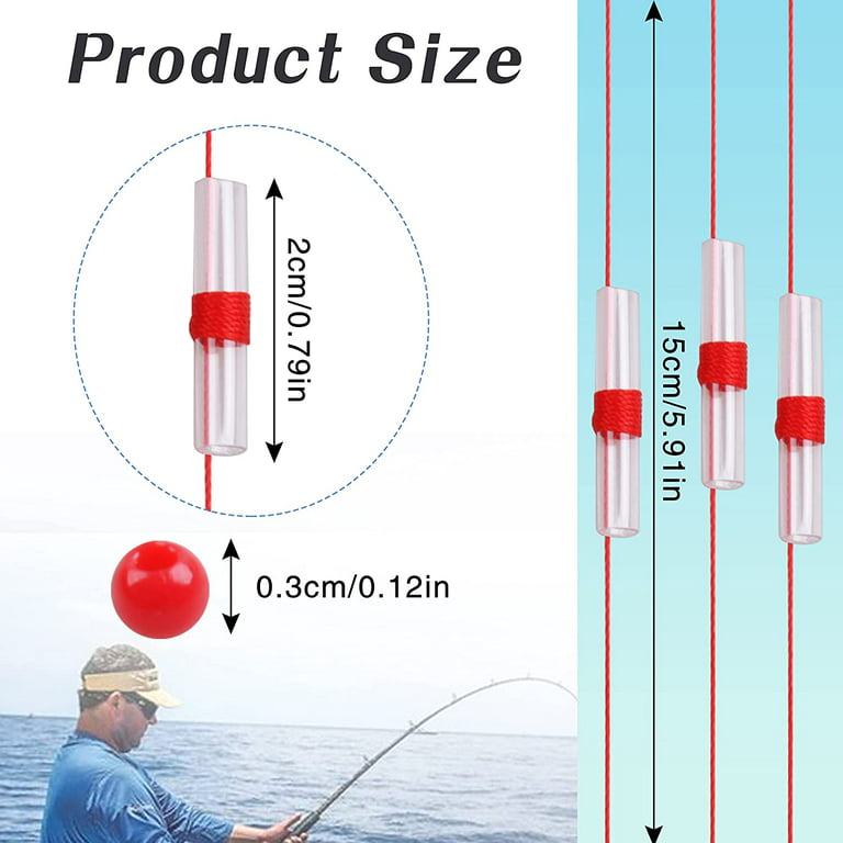 Bobber Stops for Fishing Floats,100Pack Slip Bobber Stops String Knots with Plastic  Beads 