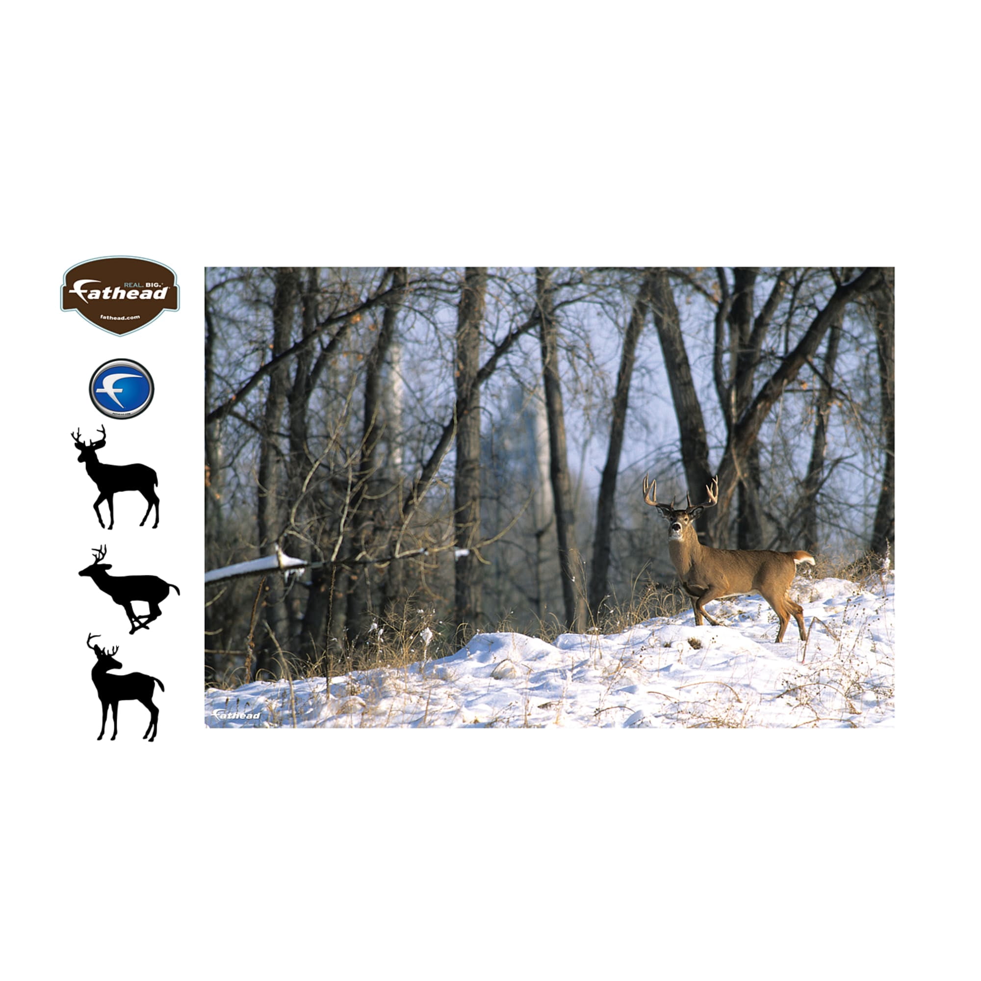 fathead deer in the woods wall mural