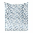 thumbnail image 1 of Fish Soft Flannel Fleece Throw Blanket, Abstract Watercolor Effect Fish Pattern Designed with Dots and Stripes, Cozy Plush for Indoor and Outdoor Use, 70" x 90", Pale Slate Blue White, by Ambesonne, 1 of 6
