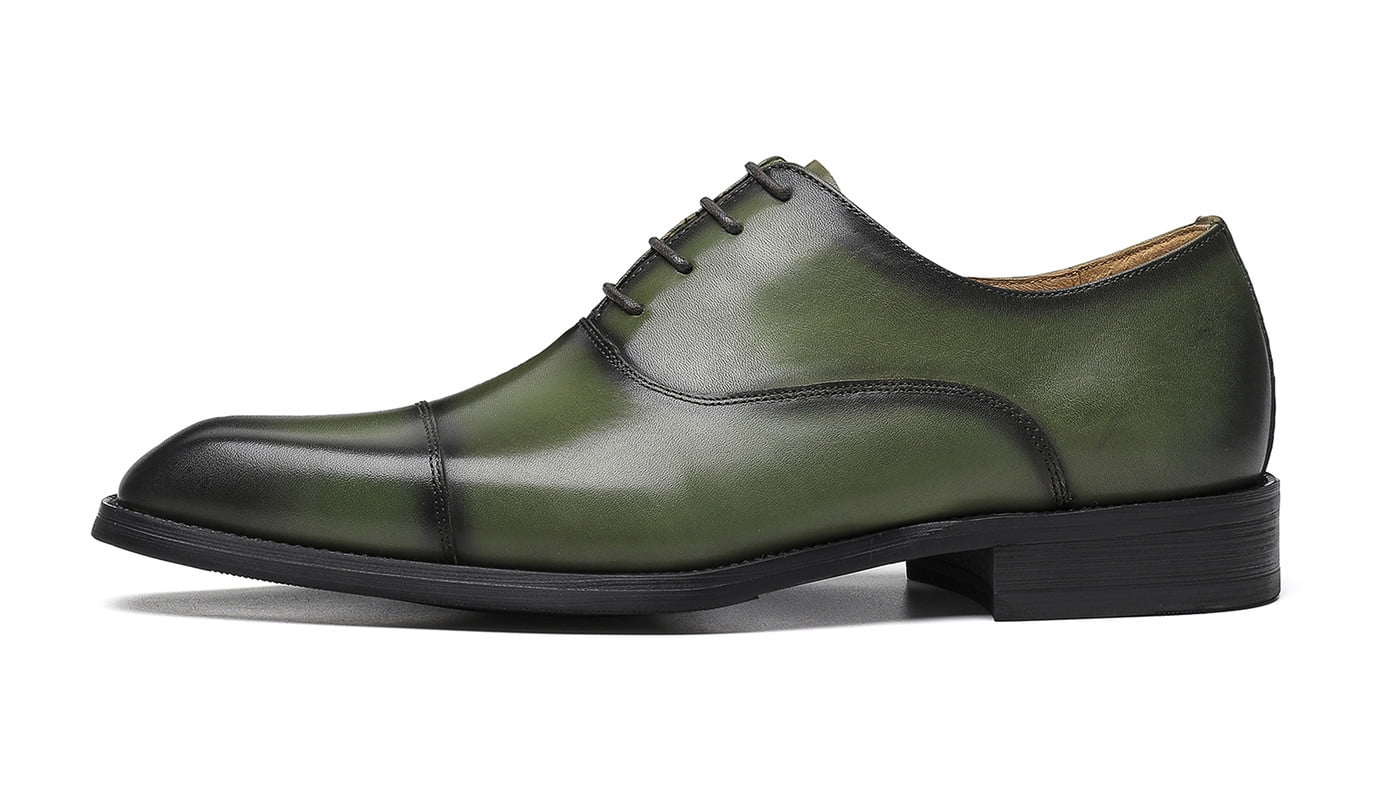 Santimon Green Dress Shoes for Men Cap Toe Lace-up Oxofrd Shoes Classic  Formal Shoes for Wedding Party US 10.5 - Walmart.com