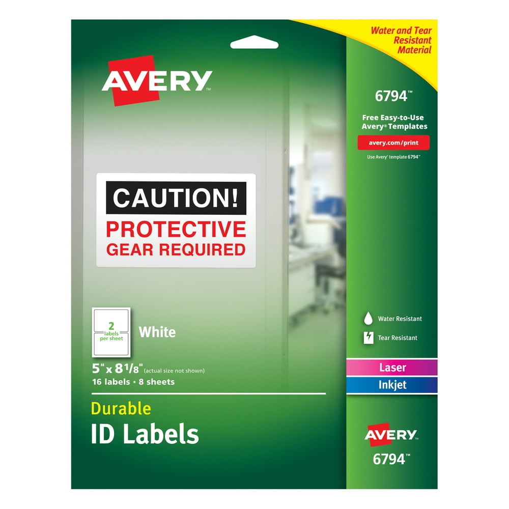 Avery Durable ID Labels, Permanent Adhesive, 5