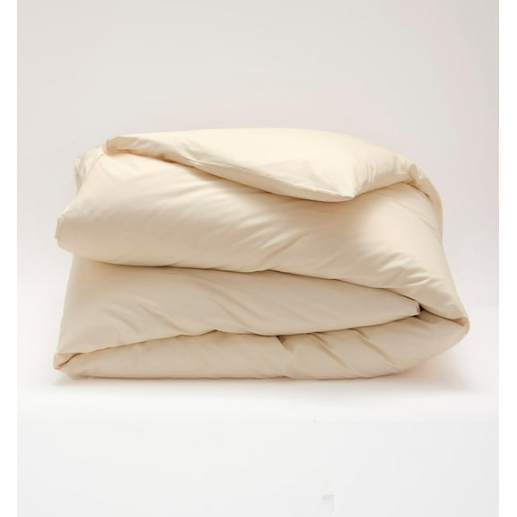Cuddledown Katahdin Undyed Organic Comforter Cover | 100% Organic Cotton | Sustainably Grown | Percale Weave | Oeko-TEX Standard 100 | Natural | 68" x 86" | Twin